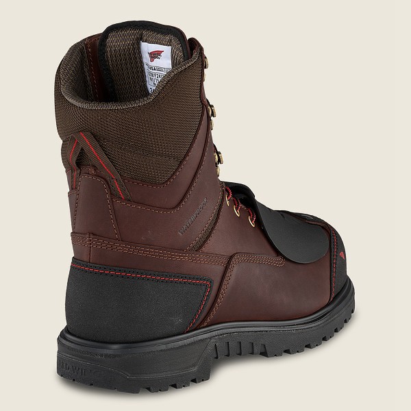 Mens Red Wing Brnr Xp - 8-inch Waterproof Toe Metguard - Safety Boots Brown/Black - IRJ721380